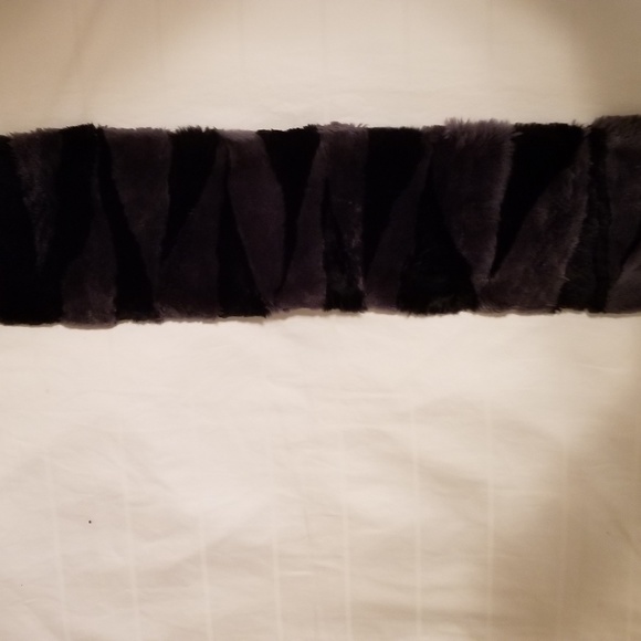 ✅#60 NEW WITHOUT TAG AUTHENTIC genuine FUR blk gray - Picture 6 of 10